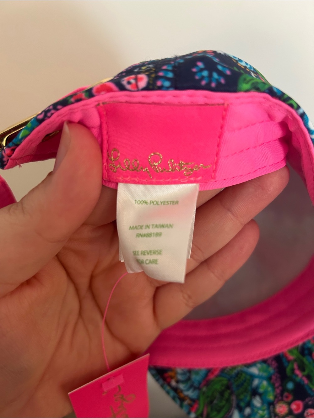 Lilly Pulitzer Multi Floral Baseball Cap - Pink, Navy, Green - Picture 5 of 6